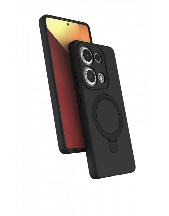 Newface Xiaomi Redmi Note 13 Pro 4G Regal Magsafe Standlı Kapak - Siyah