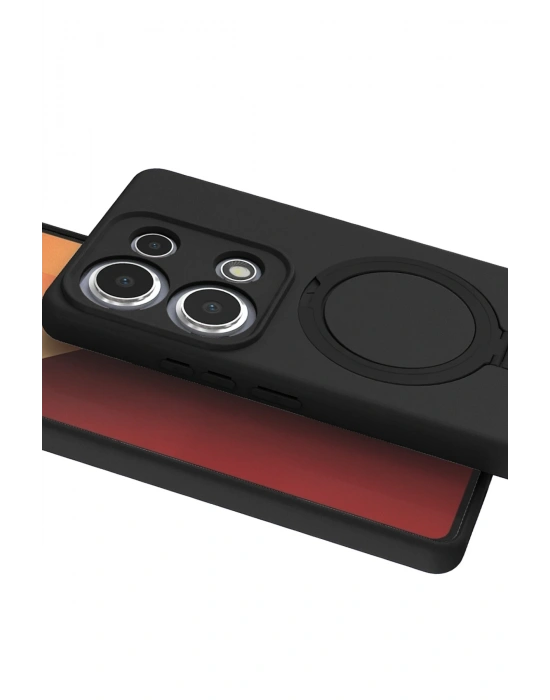 Newface Xiaomi Redmi Note 13 Pro 4G Regal Magsafe Standlı Kapak - Siyah