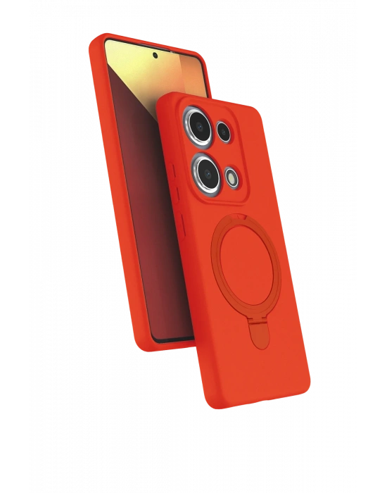 Newface Xiaomi Redmi Note 13 Pro 4G Regal Magsafe Standlı Kapak - Turuncu