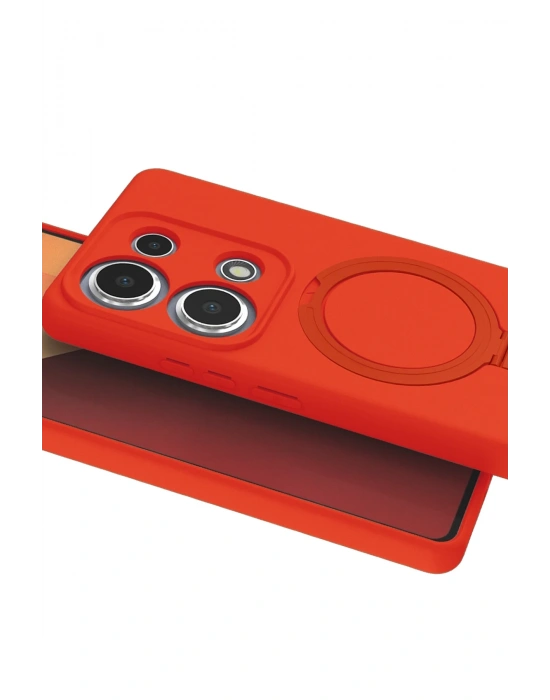 Newface Xiaomi Redmi Note 13 Pro 4G Regal Magsafe Standlı Kapak - Turuncu