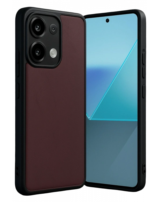Newface Xiaomi Redmi Note 13 Pro 5G Kılıf Aras Deri Kapak - Bordo