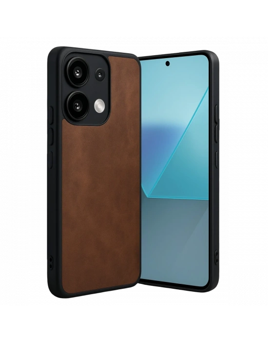 Newface Xiaomi Redmi Note 13 Pro 5G Kılıf Aras Deri Kapak - Taba