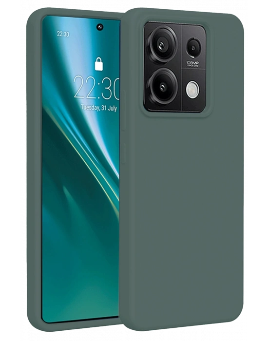 Newface Xiaomi Redmi Note 13 Pro 5G Kılıf First Silikon - Koyu Yeşil