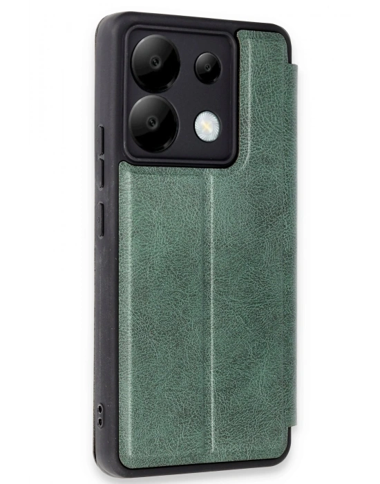 Newface Xiaomi Redmi Note 13 Pro 5G Kılıf Flip Cover - Koyu Yeşil
