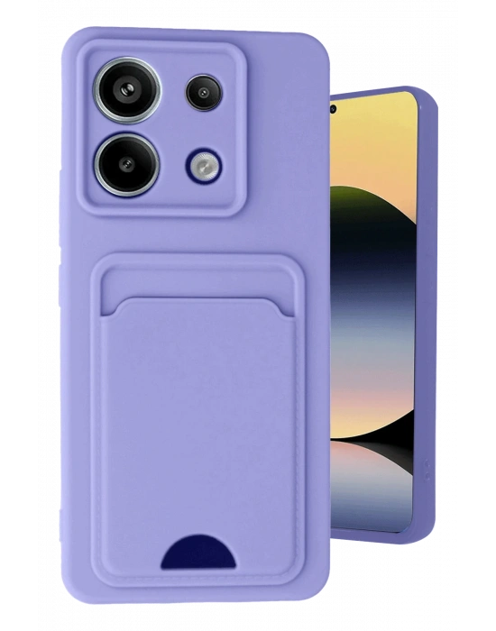 Newface Xiaomi Redmi Note 13 Pro 5G Kılıf Kelvin Kartvizitli Silikon - Lila