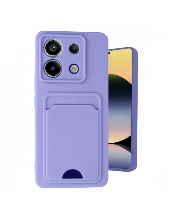 Newface Xiaomi Redmi Note 13 Pro 5G Kılıf Kelvin Kartvizitli Silikon - Lila