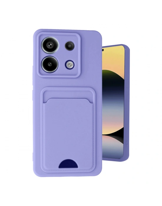 Newface Xiaomi Redmi Note 13 Pro 5G Kılıf Kelvin Kartvizitli Silikon - Lila