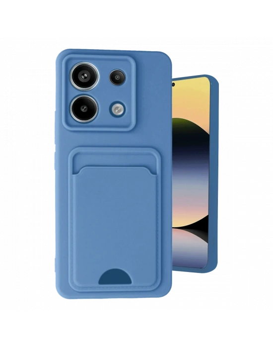 Newface Xiaomi Redmi Note 13 Pro 5G Kılıf Kelvin Kartvizitli Silikon - Mavi