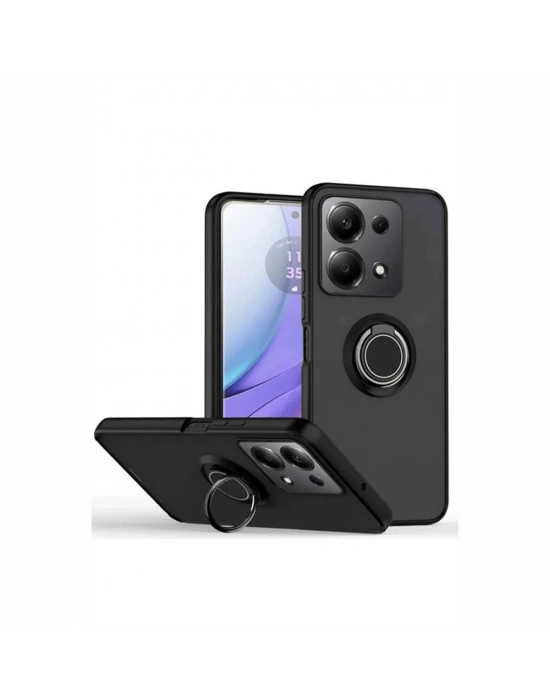 Newface Xiaomi Redmi Note 13 Pro 5G Kılıf Montreal Yüzüklü Silikon Kapak - Siyah