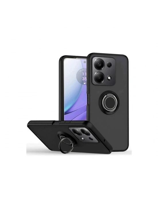 Newface Xiaomi Redmi Note 13 Pro 5G Kılıf Montreal Yüzüklü Silikon Kapak - Siyah