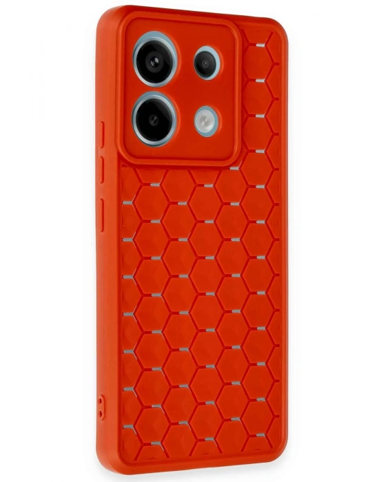 Newface Xiaomi Redmi Note 13 Pro 5G Kılıf Petek Silikon Kapak - Kırmızı