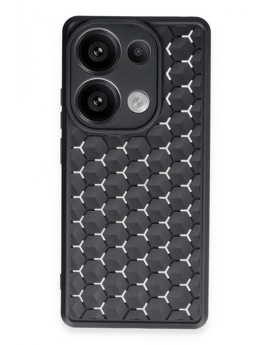 Newface Xiaomi Redmi Note 13 Pro 5G Kılıf Petek Silikon Kapak - Siyah