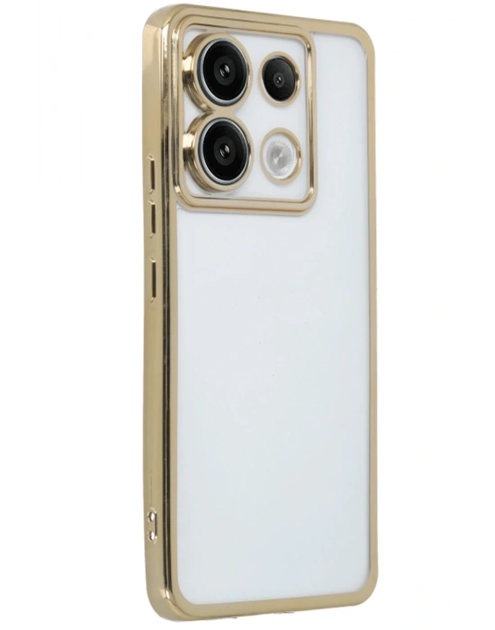 Newface Xiaomi Redmi Note 13 Pro 5G Kılıf Razer Lensli Silikon - Gold
