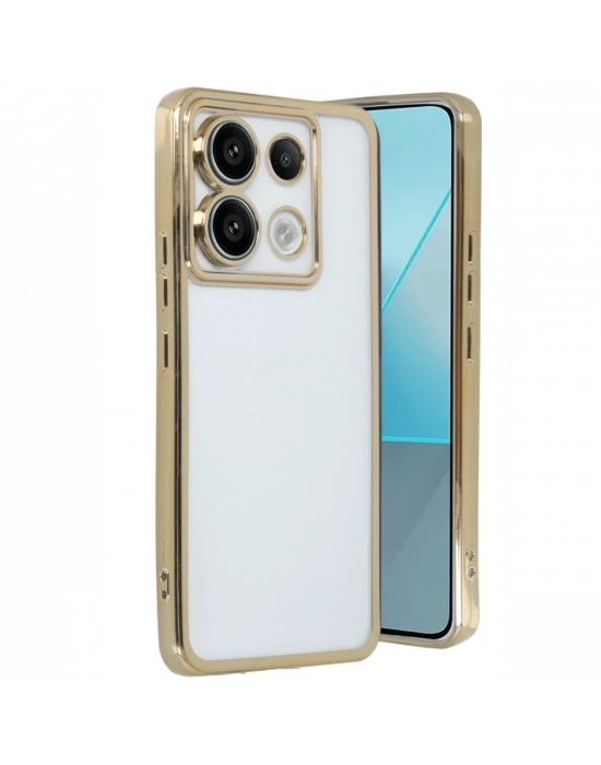 Newface Xiaomi Redmi Note 13 Pro 5G Kılıf Razer Lensli Silikon - Gold