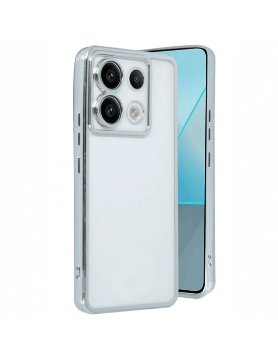 Newface Xiaomi Redmi Note 13 Pro 5G Kılıf Razer Lensli Silikon - Gümüş