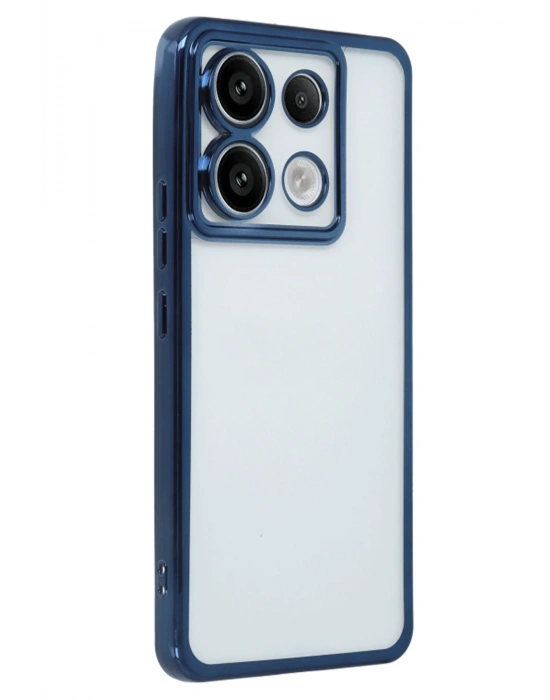 Newface Xiaomi Redmi Note 13 Pro 5G Kılıf Razer Lensli Silikon - Sierra Blue