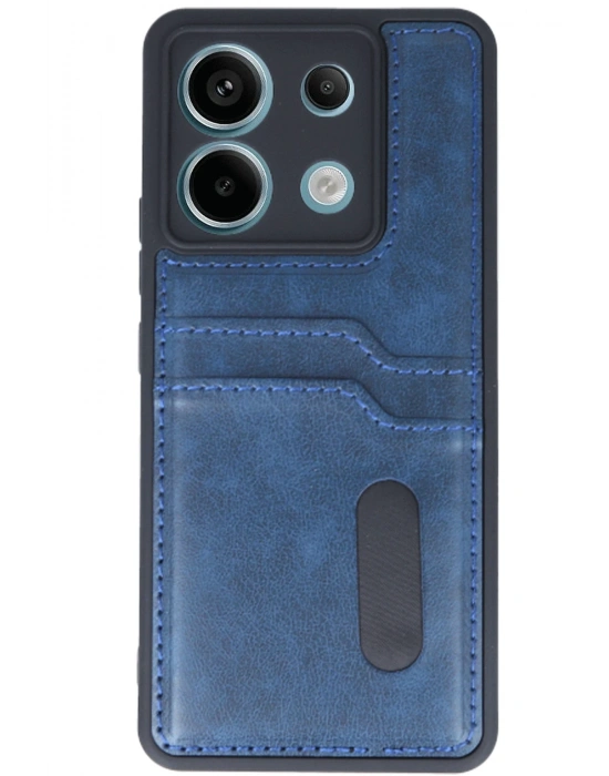 Newface Xiaomi Redmi Note 13 Pro 5G Kılıf Sara Kartvizitli Deri Kılıf - Lacivert