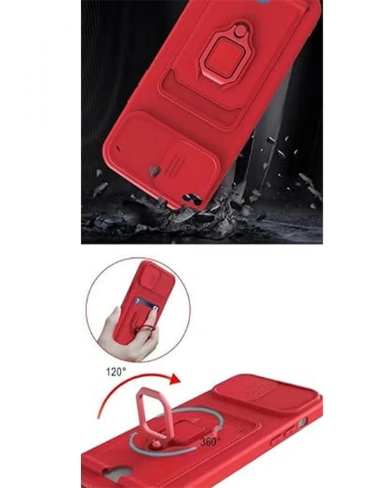 Newface Xiaomi Redmi Note 13 Pro 5G Kılıf Zuma Kartvizitli Yüzüklü Silikon - Lacivert