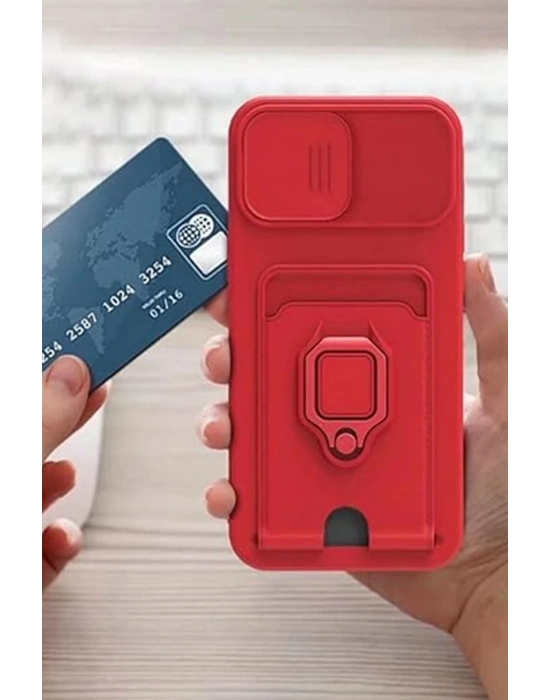 Newface Xiaomi Redmi Note 13 Pro 5G Kılıf Zuma Kartvizitli Yüzüklü Silikon - Pembe