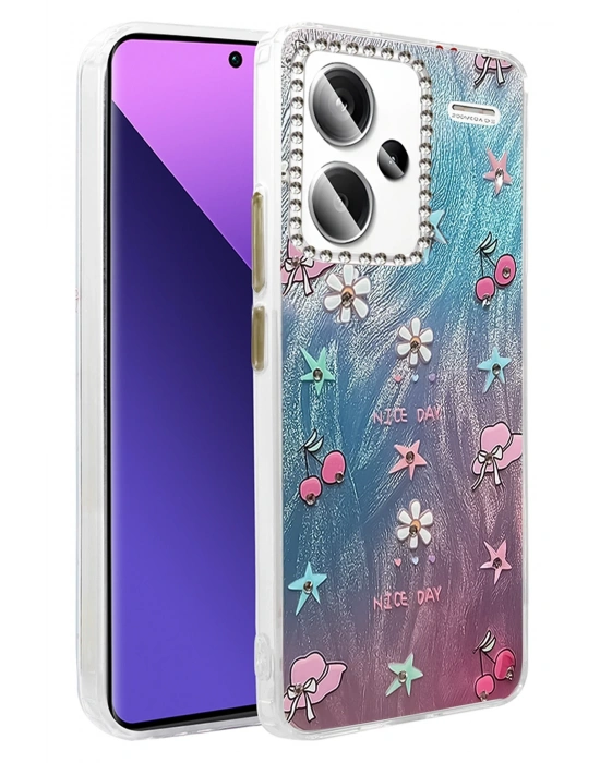 Newface Xiaomi Redmi Note 13 Pro Plus Kılıf Blade Aynalı Desenli Kapak - Desen 4