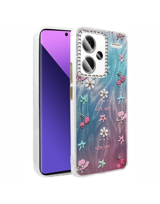 Newface Xiaomi Redmi Note 13 Pro Plus Kılıf Blade Aynalı Desenli Kapak - Desen 4