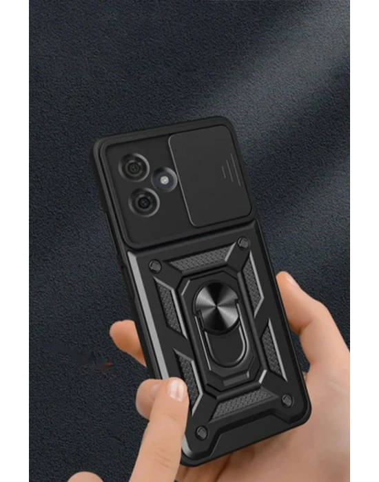 Newface Xiaomi Redmi Note 13 Pro Plus Kılıf Pars Lens Yüzüklü Silikon - Yeşil