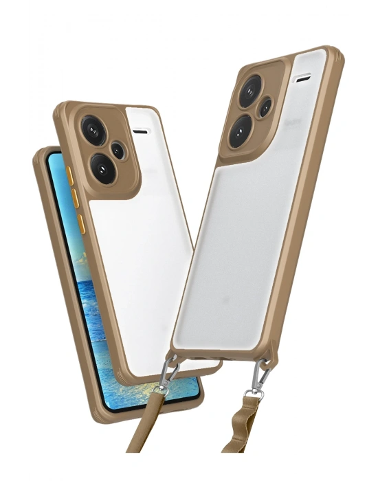 Newface Xiaomi Redmi Note 13 Pro Plus Kılıf Penta Silikon Kılıf - Çöl Titanyum