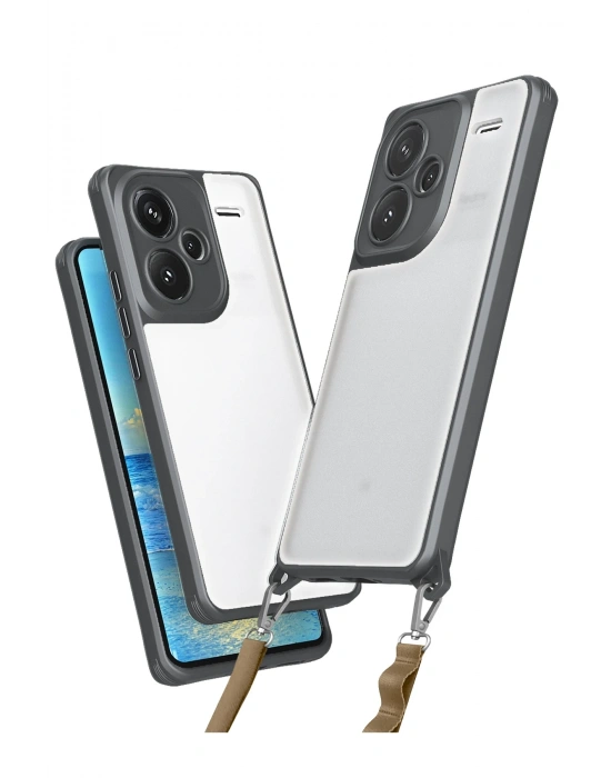 Newface Xiaomi Redmi Note 13 Pro Plus Kılıf Penta Silikon Kılıf - Titan Gri