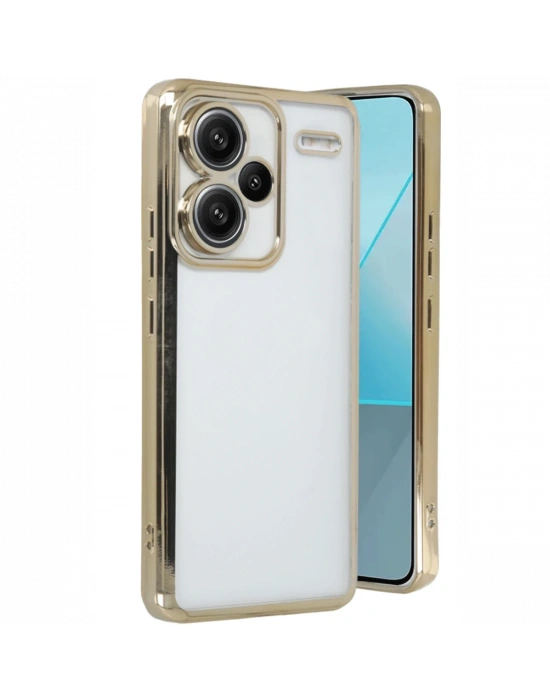 Newface Xiaomi Redmi Note 13 Pro Plus Kılıf Razer Lensli Silikon - Gold