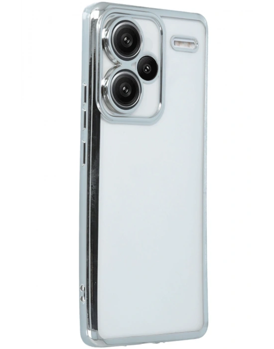 Newface Xiaomi Redmi Note 13 Pro Plus Kılıf Razer Lensli Silikon - Gümüş