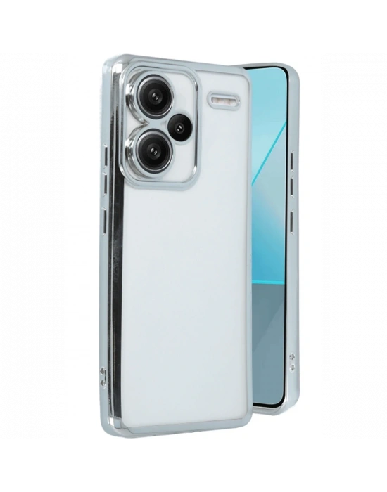 Newface Xiaomi Redmi Note 13 Pro Plus Kılıf Razer Lensli Silikon - Gümüş