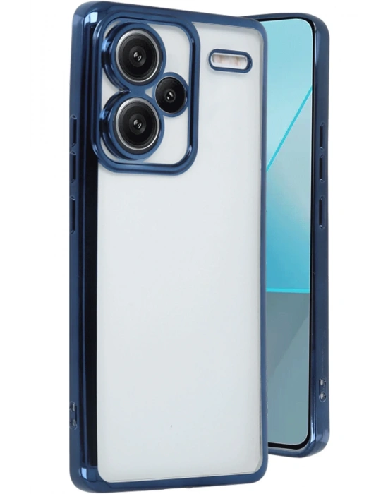 Newface Xiaomi Redmi Note 13 Pro Plus Kılıf Razer Lensli Silikon - Lacivert