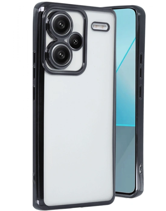 Newface Xiaomi Redmi Note 13 Pro Plus Kılıf Razer Lensli Silikon - Siyah