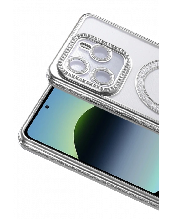 Newface Xiaomi Redmi Note 14 4G Joke Simli Magneticsafe Kılıf - Gümüş