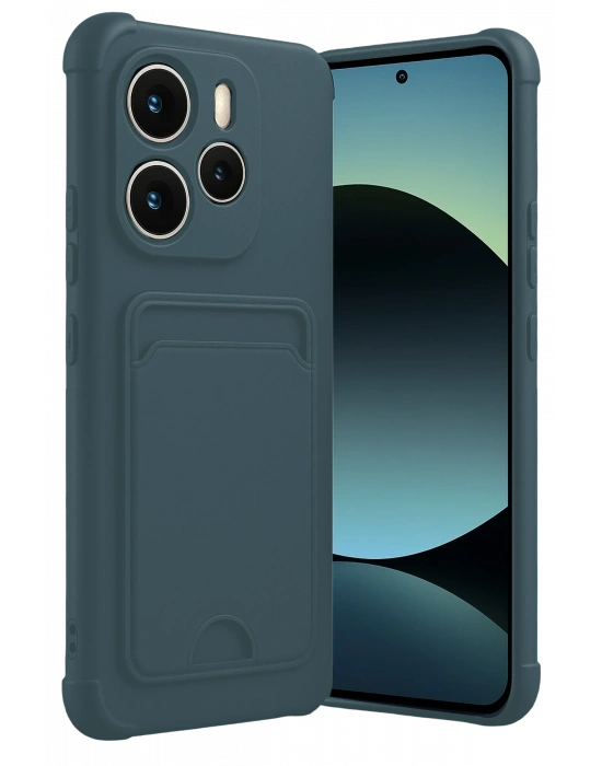 Newface Xiaomi Redmi Note 14 4G Kelvin Kartvizitli Silikon - Koyu Yeşil