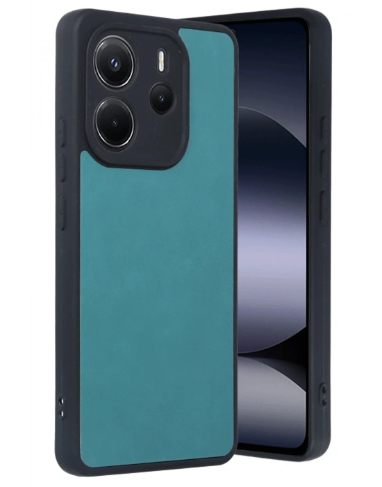 Newface Xiaomi Redmi Note 14 4G Kılıf Aras Deri Kapak - Açık Yeşil