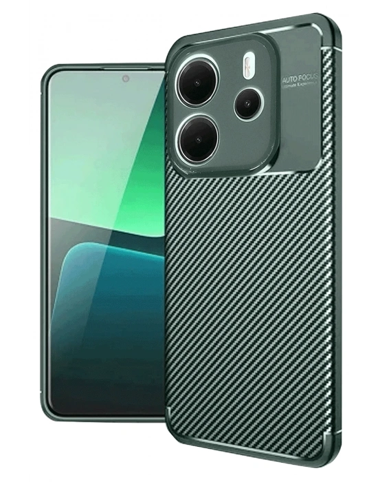 Newface Xiaomi Redmi Note 14 4G Kılıf Auto Focus Karbon Kapak - Koyu Yeşil