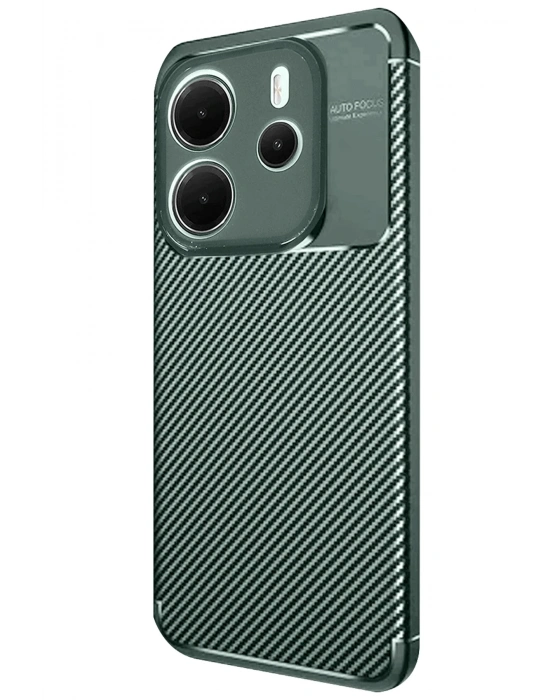 Newface Xiaomi Redmi Note 14 4G Kılıf Auto Focus Karbon Kapak - Koyu Yeşil