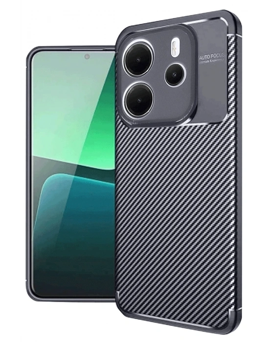 Newface Xiaomi Redmi Note 14 4G Kılıf Auto Focus Karbon Kapak - Lacivert