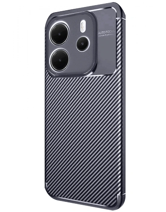 Newface Xiaomi Redmi Note 14 4G Kılıf Auto Focus Karbon Kapak - Lacivert