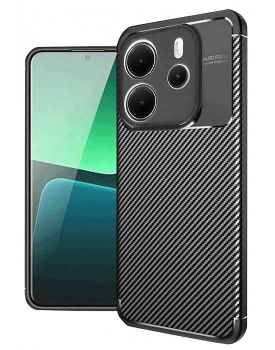 Newface Xiaomi Redmi Note 14 4G Kılıf Auto Focus Karbon Kapak - Siyah