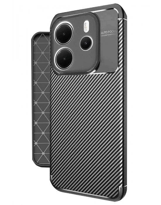 Newface Xiaomi Redmi Note 14 4G Kılıf Auto Focus Karbon Kapak - Siyah