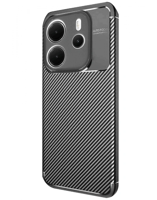 Newface Xiaomi Redmi Note 14 4G Kılıf Auto Focus Karbon Kapak - Siyah