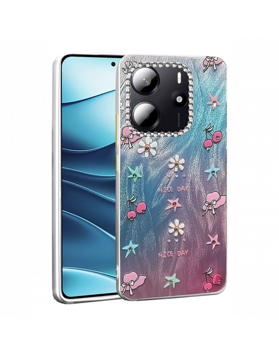 Newface Xiaomi Redmi Note 14 4G Kılıf Blade Aynalı Desenli Kapak - Desen 4