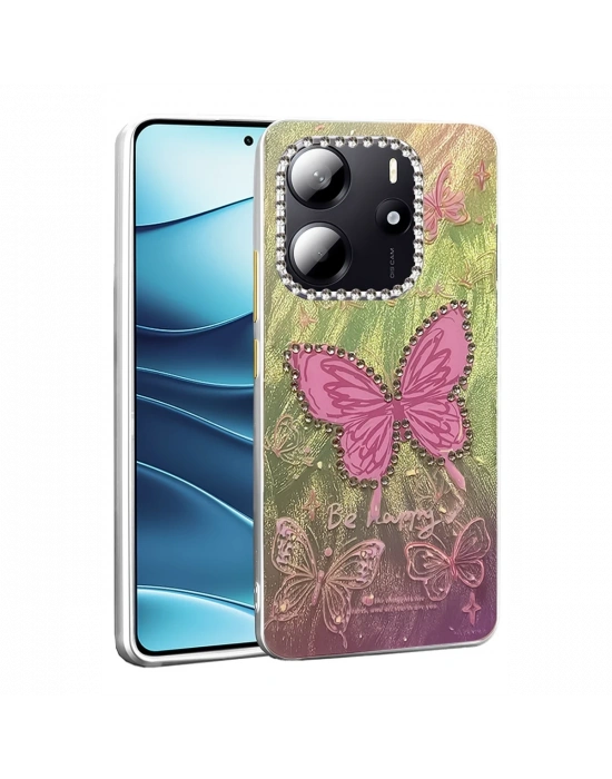 Newface Xiaomi Redmi Note 14 4G Kılıf Blade Aynalı Desenli Kapak - Desen 5