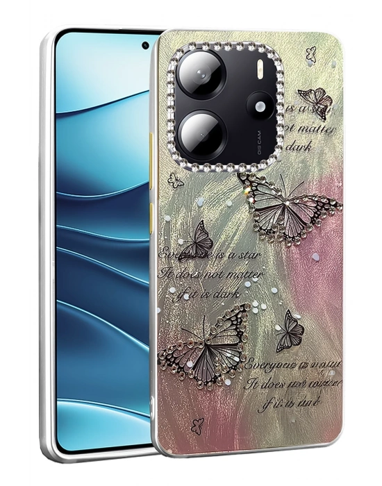 Newface Xiaomi Redmi Note 14 4G Kılıf Blade Aynalı Desenli Kapak - Desen 6