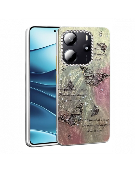 Newface Xiaomi Redmi Note 14 4G Kılıf Blade Aynalı Desenli Kapak - Desen 6