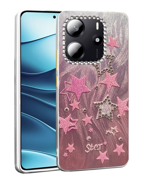 Newface Xiaomi Redmi Note 14 4G Kılıf Blade Aynalı Desenli Kapak - Desen 7