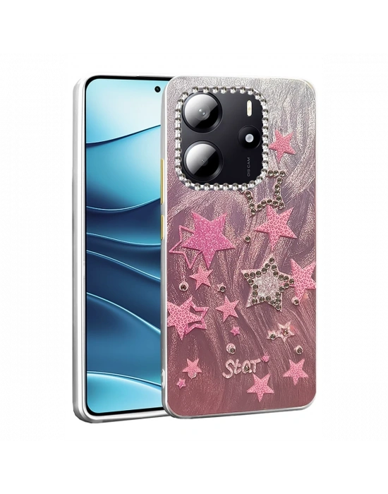 Newface Xiaomi Redmi Note 14 4G Kılıf Blade Aynalı Desenli Kapak - Desen 7