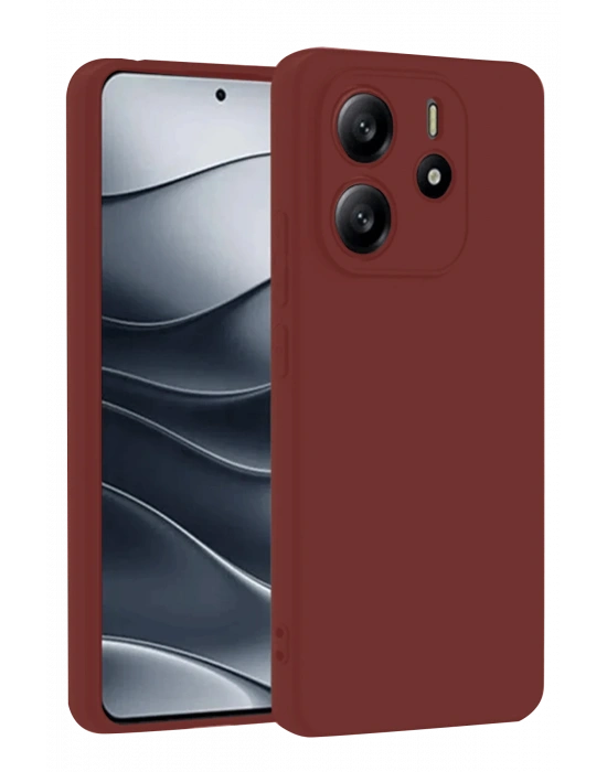 Newface Xiaomi Redmi Note 14 4G Kılıf First Silikon - Bordo